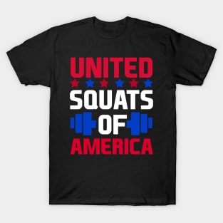 United Squats Of America graphic for a Gym Workout Lover T-Shirt